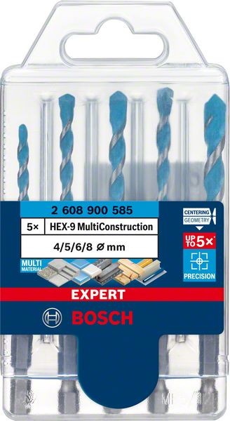 Bosch EXPERT HEX-9 MultiConstruction Bohrer-Set, 4/5/6/6/8 mm, 5-tlg.  2608900585 | EXPERT HEX-9 MultiConstruction Bohrer-Sets | Bohrer-Sets | Sets  | Zubehör für Handwerk / Industrie | Bosch Sortiment | Elektrowerkzeuge |  Dittmar - Werkzeuge